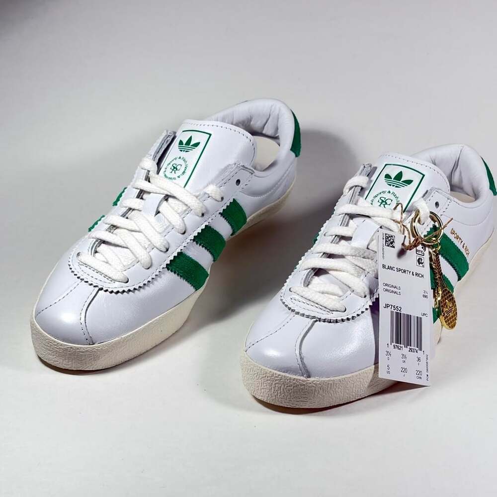 adidas Sporty Rich Blanc JP7552 Women 5 White Green Leather New Collab